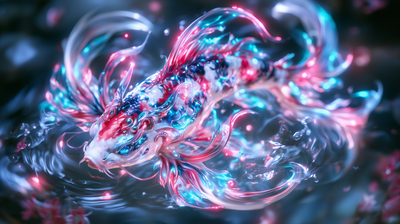 Neon Koi Pond Prompt